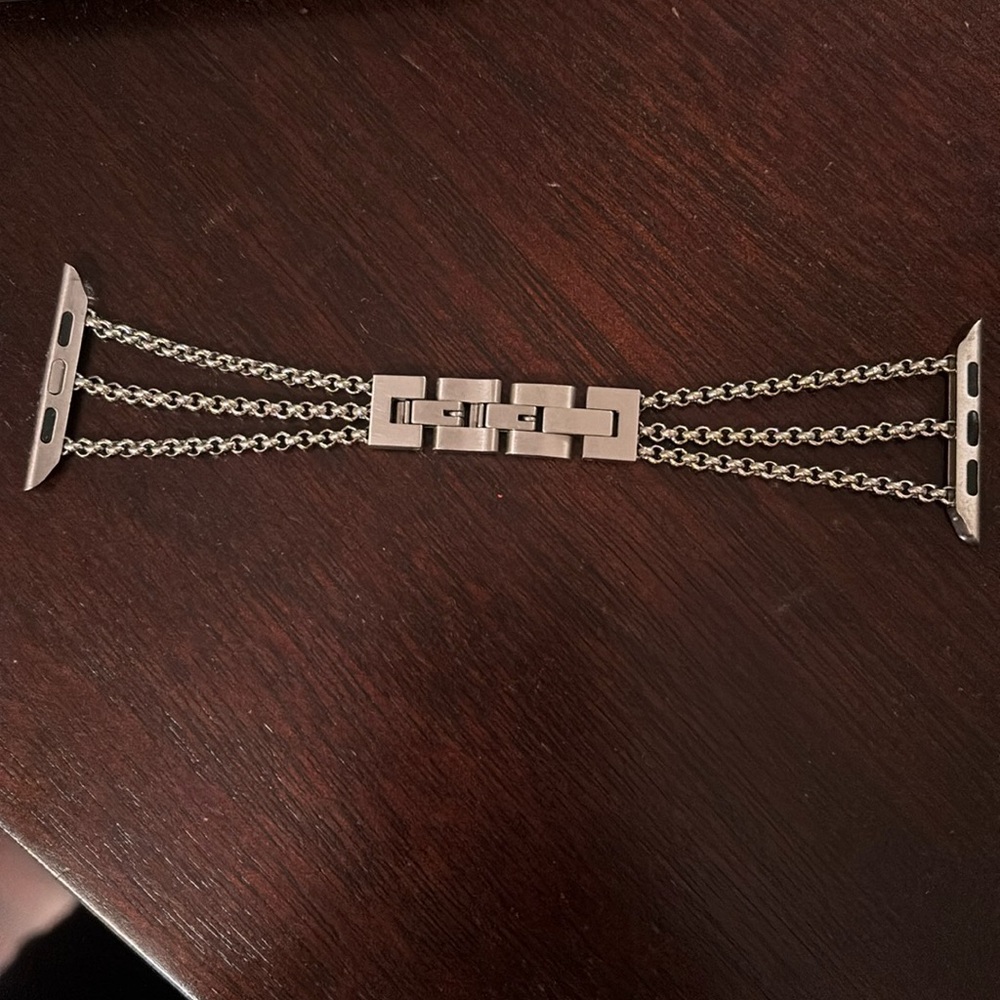 Silver Apple Watch bracelet strap 44mm